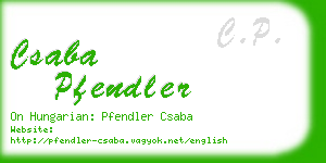 csaba pfendler business card